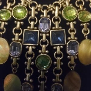 Sterling Silver and Stone Chandelier Necklace